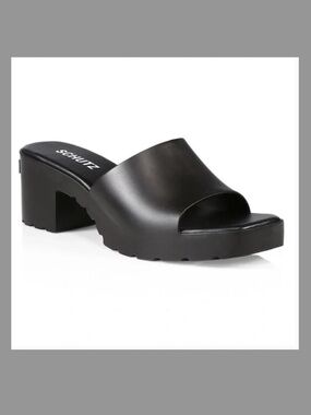 Schutz Mizzy Platform Mule Sandals Black Size 7